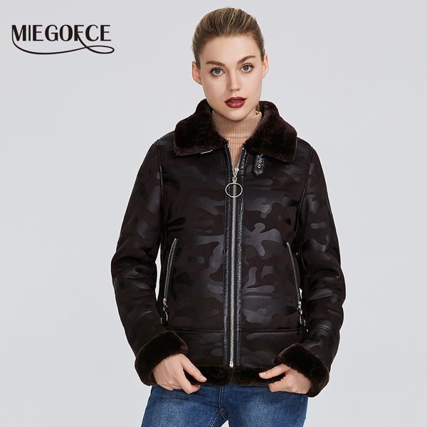 miegofce 2019 new winter women's collection faux fur jacket women's winter coat waist length windproof resistant collar with fur, Black
miegofce 2019 new winter women's collection faux fur jacket women's winter coat waist length windproof resistant collar with fur, Black