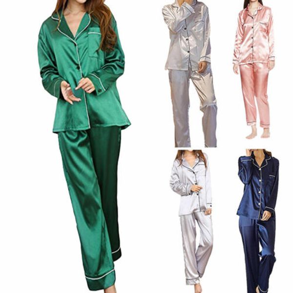 women girl silk satin pajamas set pyjama sleepwear nightwear loungewear homewear solid color comfortable soft hot, Black;red
women girl silk satin pajamas set pyjama sleepwear nightwear loungewear homewear solid color comfortable soft hot, Black;red