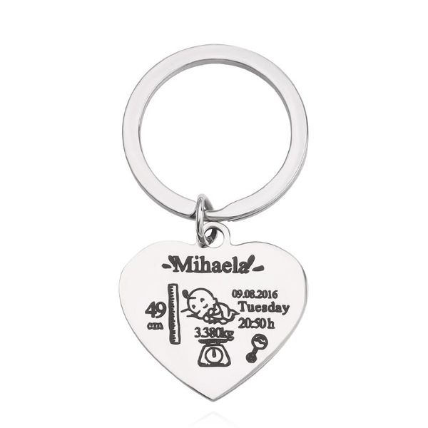 baby keychain custom baby birth date key ring jewelry funny cute new father and mother souvenir jewelry gift commemorative, Silver
baby keychain custom baby birth date key ring jewelry funny cute new father and mother souvenir jewelry gift commemorative, Silver