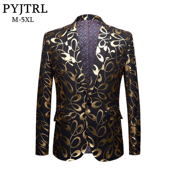 pyjtrl tide male dj club gold floral pattern blazer plus size 5xl fahsion casual singer party costume slim fit suit jacket men, White;black
pyjtrl tide male dj club gold floral pattern blazer plus size 5xl fahsion casual singer party costume slim fit suit jacket men, White;black