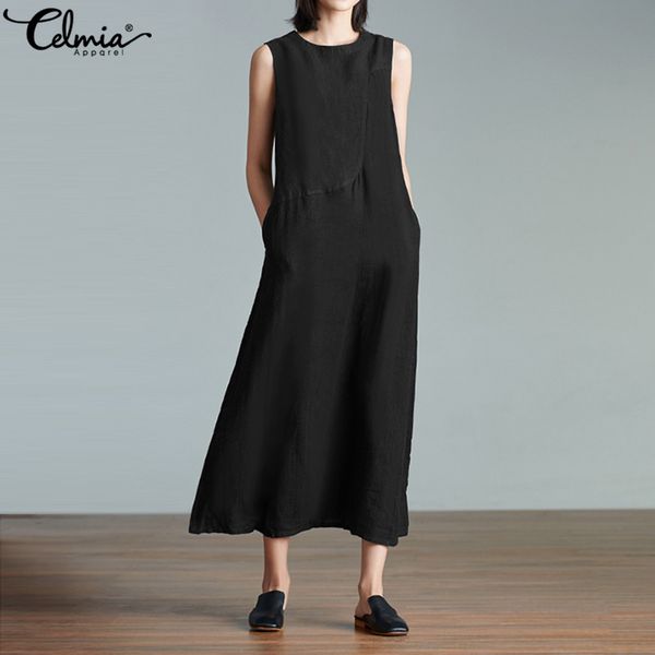 plus size 2019 celmia summer sundress women retro sleeveless long shirt dress female casual loose party maxi vestidos robe femme, Black;gray
plus size 2019 celmia summer sundress women retro sleeveless long shirt dress female casual loose party maxi vestidos robe femme, Black;gray