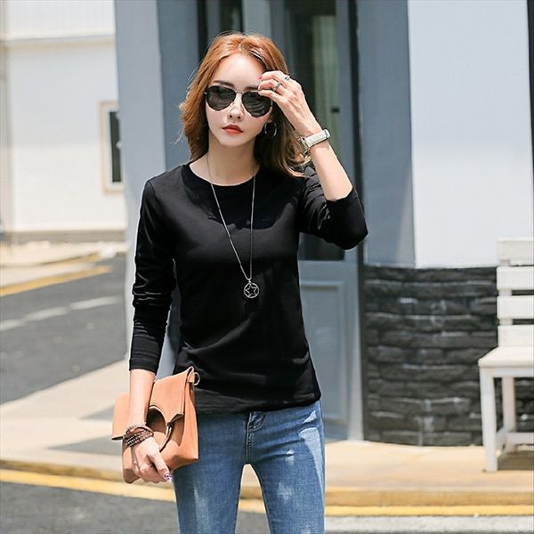 2019 autumn clothes base women's embroidery slim round neck t- embroidered shirt long sleeve t-shirt women, White
2019 autumn clothes base women's embroidery slim round neck t- embroidered shirt long sleeve t-shirt women, White