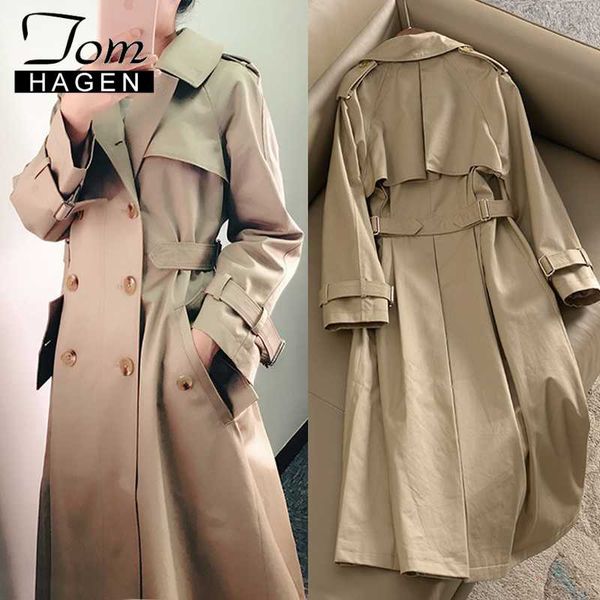 tom hagen winter long trench coat for women beige loose epaulet design long trench double breasted coat khaki with belt, Tan;black
tom hagen winter long trench coat for women beige loose epaulet design long trench double breasted coat khaki with belt, Tan;black