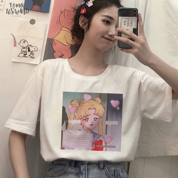 lychee japanese anime cartoon sailor moon print loose short sleeved t shirt summer womens harajuku kawaii o neck fashion shirt, White
lychee japanese anime cartoon sailor moon print loose short sleeved t shirt summer womens harajuku kawaii o neck fashion shirt, White