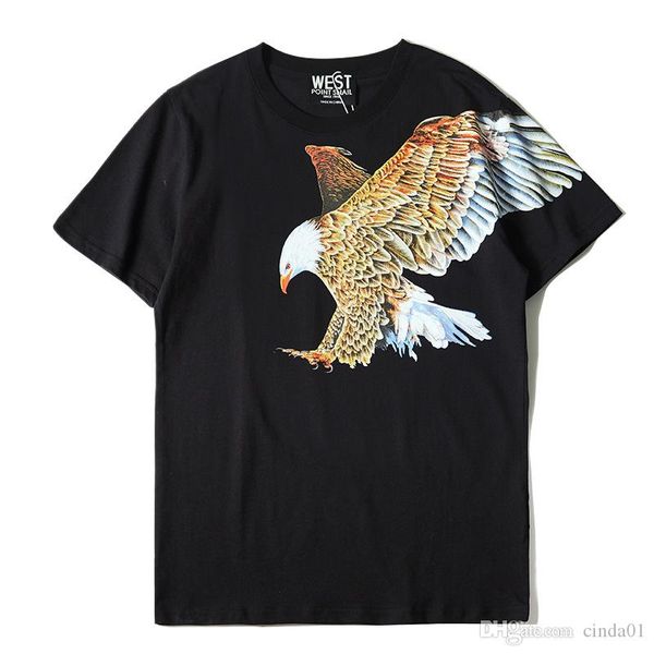 men eagle hawk printed designer tshirts summer male female crew neck short sleeve solid color tees, White;black
men eagle hawk printed designer tshirts summer male female crew neck short sleeve solid color tees, White;black