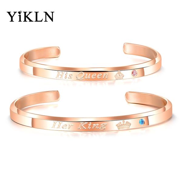 yikln her king/his queen infinity love couple stainless steel open bangle bracelet fashion lover's cz crown bracelet yogh931r, Black
yikln her king/his queen infinity love couple stainless steel open bangle bracelet fashion lover's cz crown bracelet yogh931r, Black