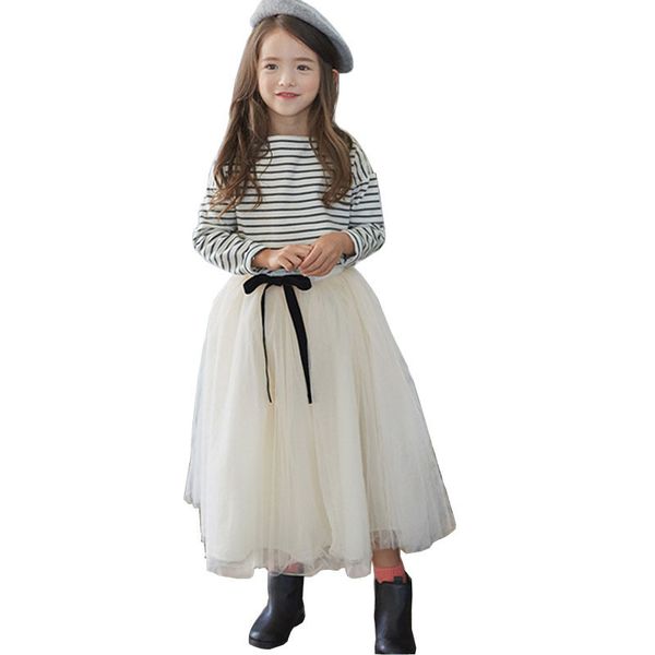girls set 2020 spring children clothing teens kids clothes striped full sleeved t shirt + long tulle skirts 2 pcs sets age 4-14 t200526, White
girls set 2020 spring children clothing teens kids clothes striped full sleeved t shirt + long tulle skirts 2 pcs sets age 4-14 t200526, White