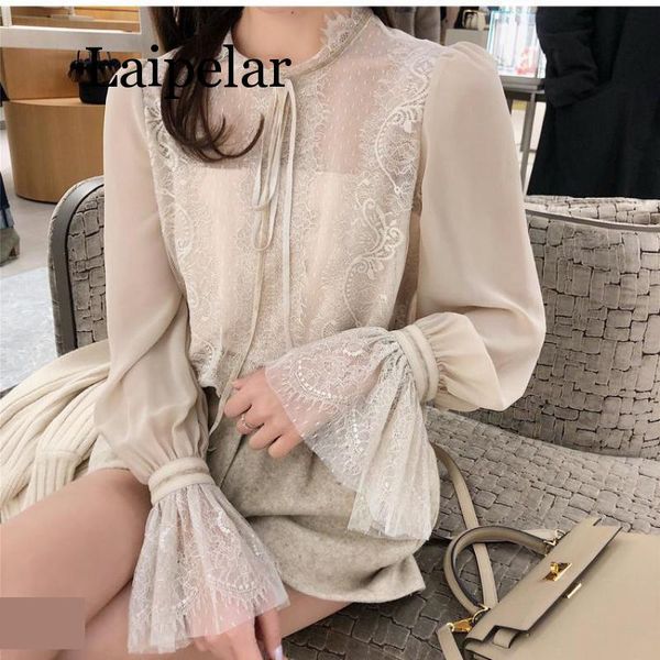 2019 autumn new arrival fairy blusa feminina chiffon shirt bottoming flare sleeve lace blouse sling attached, White
2019 autumn new arrival fairy blusa feminina chiffon shirt bottoming flare sleeve lace blouse sling attached, White