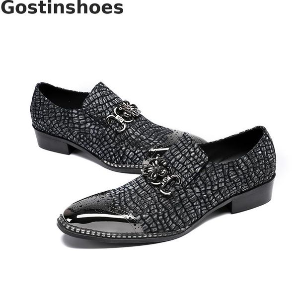 fashion men derby shoes leisure business loafers men casual shoes genuine leather gingham metal capped toe set foot slip-on, Black
fashion men derby shoes leisure business loafers men casual shoes genuine leather gingham metal capped toe set foot slip-on, Black