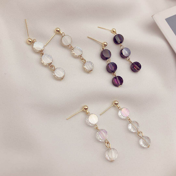 heart earrings european and american link three beads in a row personality elegant trendy delicate teardrop jewelry, Silver
heart earrings european and american link three beads in a row personality elegant trendy delicate teardrop jewelry, Silver