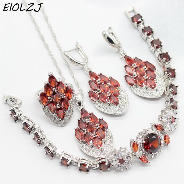 trendy women's silver 925 engagement jewelry set pomegranate red cz earring sets for ladies bracelet ring pendant necklace box
trendy women's silver 925 engagement jewelry set pomegranate red cz earring sets for ladies bracelet ring pendant necklace box