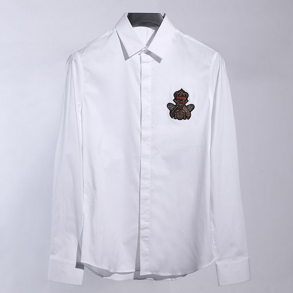 2019 embroidery long sleeve solid shirt men casual street wear slim fit mens dress shirts full camiseta masculina, White;black
2019 embroidery long sleeve solid shirt men casual street wear slim fit mens dress shirts full camiseta masculina, White;black