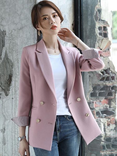 spring and autumn new high-end women's interview professional work clothes solid color large size small suit long blazers jacket, White;black
spring and autumn new high-end women's interview professional work clothes solid color large size small suit long blazers jacket, White;black