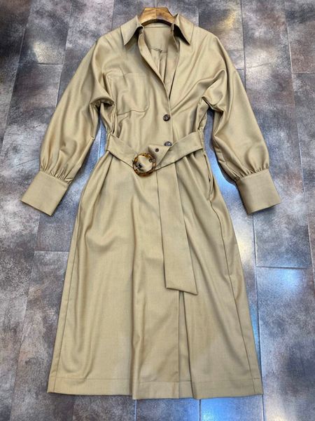 2020 early spring new ladies lapel collar buckle waist decoration solid color long sleeve dress 104, Black;gray
2020 early spring new ladies lapel collar buckle waist decoration solid color long sleeve dress 104, Black;gray