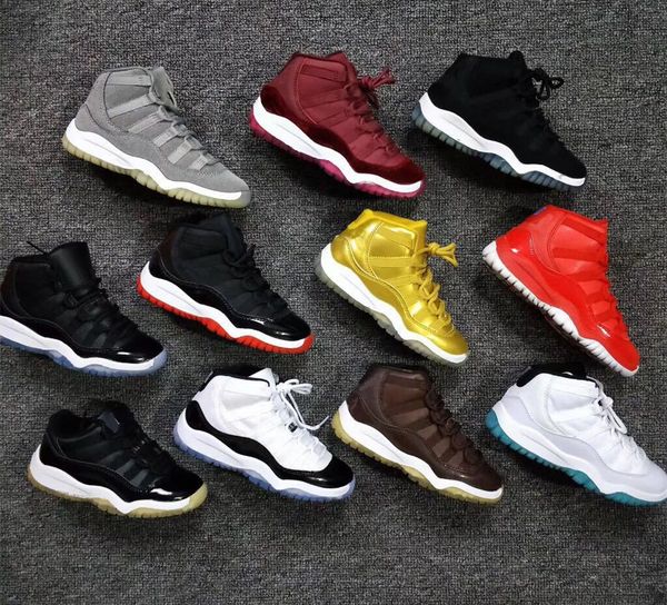 2020 новых 11s дети баскетбол обуви 11 детей бреда concord metallic silver space jam золотых прохладные серые малыши мальчики открытый спорт, Black
2020 новых 11s дети баскетбол обуви 11 детей бреда concord metallic silver space jam золотых прохладные серые малыши мальчики открытый спорт, Black