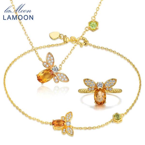 lamoon bee 5x7mm 1ct 100% natural citrine 925 sterling silver jewelry s925 jewelry set v027-1, Black
lamoon bee 5x7mm 1ct 100% natural citrine 925 sterling silver jewelry s925 jewelry set v027-1, Black