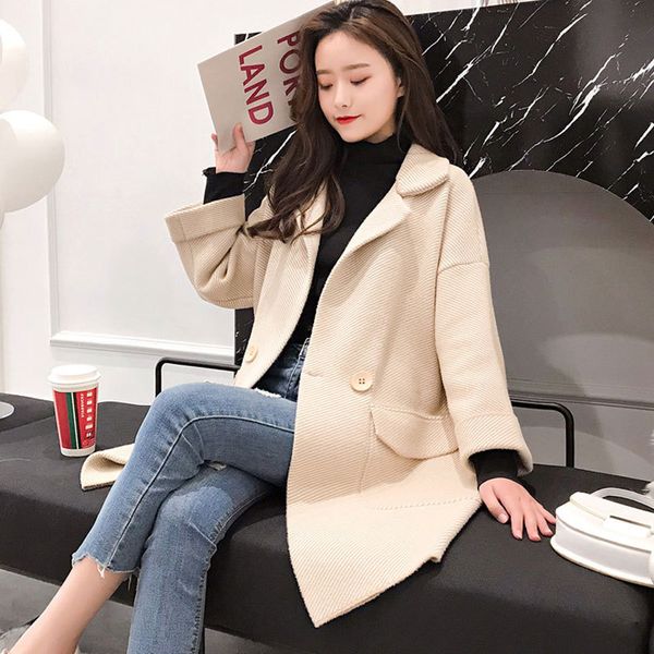 fashion office lady long women wool coat solid slim winter jacket single breasted cashmere coat 2019, Black
fashion office lady long women wool coat solid slim winter jacket single breasted cashmere coat 2019, Black
