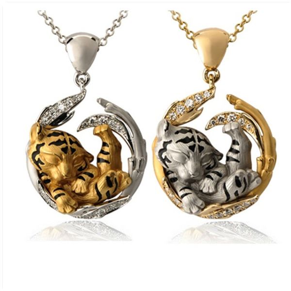 fashion women's tiger pendant necklace wedding party bridal gift, Silver