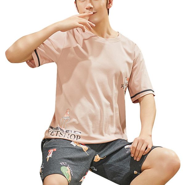 laamei men summer cotton short-sleeved shorts pajamas set thin section home suit multi styles plus size mens sleepwear pajamas, Black;brown
laamei men summer cotton short-sleeved shorts pajamas set thin section home suit multi styles plus size mens sleepwear pajamas, Black;brown