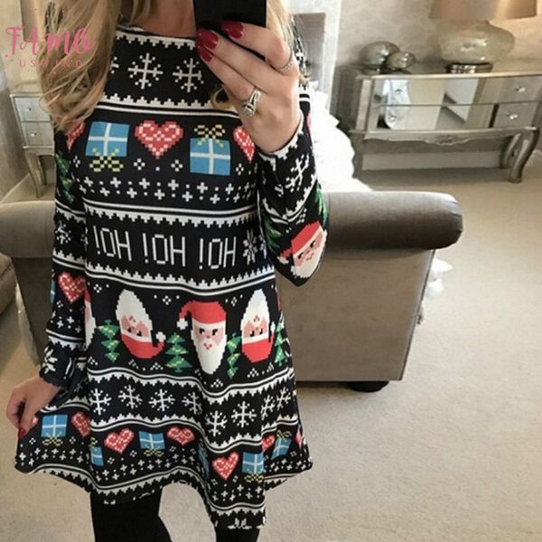casual cute printed christmas dress s 5xl large size winter women dresses plus size casual 2020 casual dresses loose party short dress, Black;gray
casual cute printed christmas dress s 5xl large size winter women dresses plus size casual 2020 casual dresses loose party short dress, Black;gray