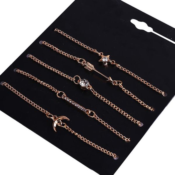 5pcs/set fashion women rhinestone inlaid star moon arrow charm bracelet jewelry chic, Black
5pcs/set fashion women rhinestone inlaid star moon arrow charm bracelet jewelry chic, Black