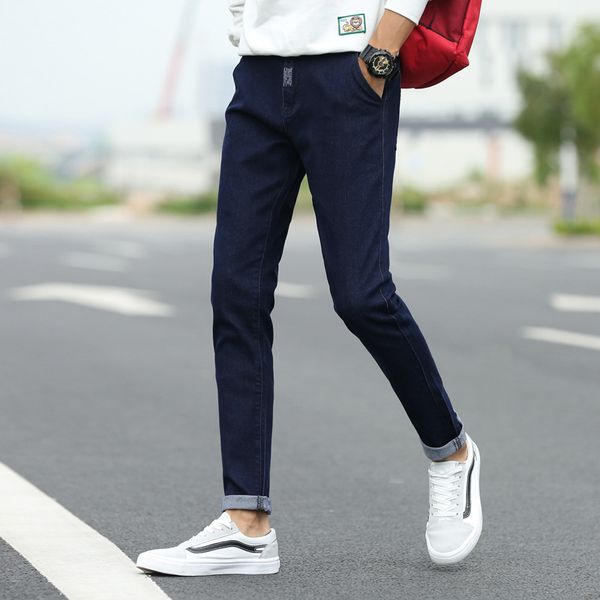 autumn men slim fit denim casual slim straight jeans hombre cotton solid vintage mens clothing fashion pants classic cowboys, Blue
autumn men slim fit denim casual slim straight jeans hombre cotton solid vintage mens clothing fashion pants classic cowboys, Blue