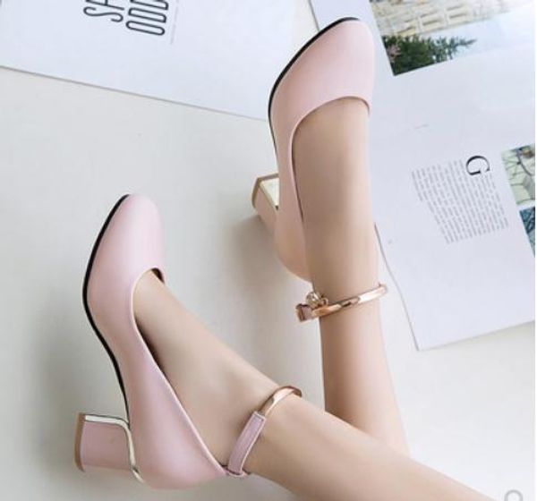 2019 women's shoes in spring and autumn with new style high heel coarse heel round head @260, Black
2019 women's shoes in spring and autumn with new style high heel coarse heel round head @260, Black