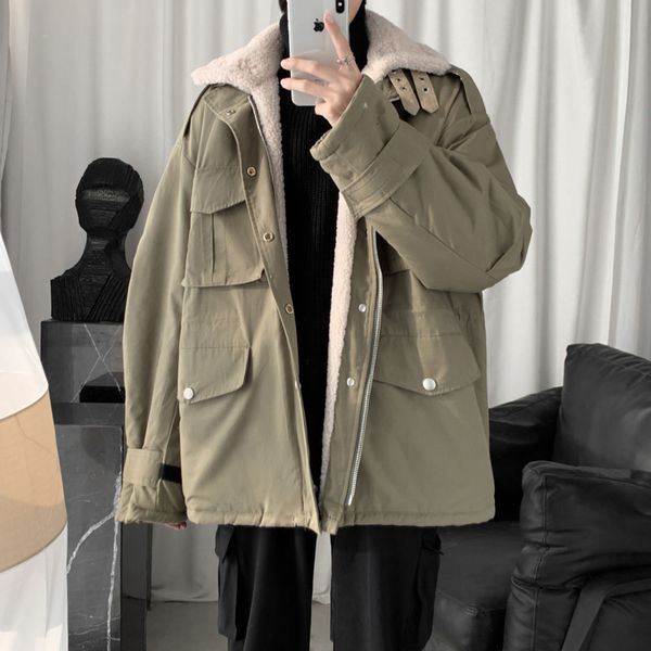 winter thick jacket men warm fashion parka men solid color lapel wool jacket man wild loose multi-pocket tooling male, Black
winter thick jacket men warm fashion parka men solid color lapel wool jacket man wild loose multi-pocket tooling male, Black