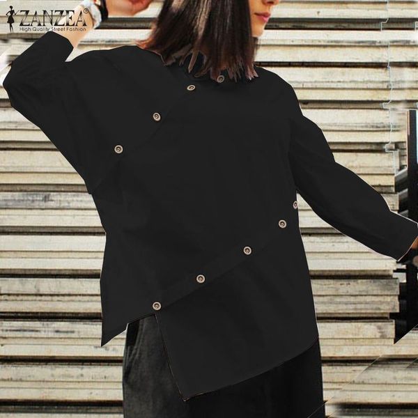 2020 autumn long sleeve shirts zanzea fashion irregular buttons blouse women solid work tunic blusas chemise female robe, White
2020 autumn long sleeve shirts zanzea fashion irregular buttons blouse women solid work tunic blusas chemise female robe, White