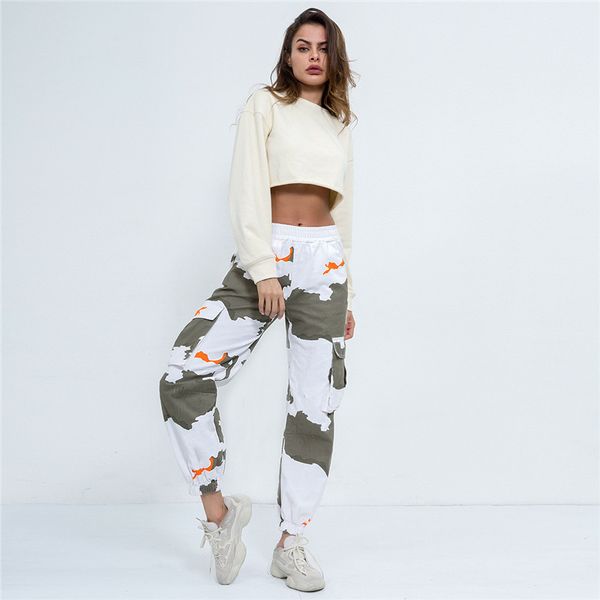 women high waist camouflage pants fashion pantalon femme trouser ankle-length sweatpants cotton streetwear camo jogging pants, Black;white
women high waist camouflage pants fashion pantalon femme trouser ankle-length sweatpants cotton streetwear camo jogging pants, Black;white