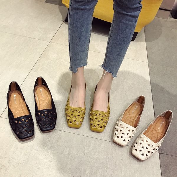 sandals female 2020 new square head wild soft bottom hollow single shoes fashion breathable flat shoes plus size, Black
sandals female 2020 new square head wild soft bottom hollow single shoes fashion breathable flat shoes plus size, Black