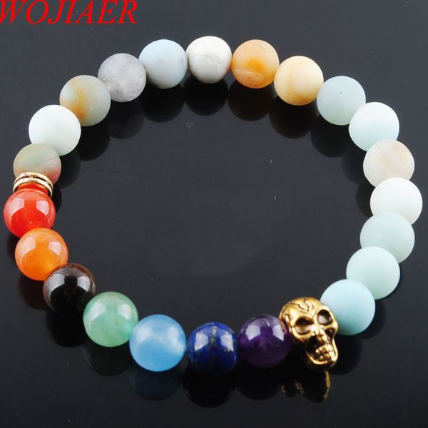 wojiaer 8mm amazonite stone round beads ghost head strands bracelets 7 chakra healing mala meditation prayer yoga women jewelry k323, Black
wojiaer 8mm amazonite stone round beads ghost head strands bracelets 7 chakra healing mala meditation prayer yoga women jewelry k323, Black