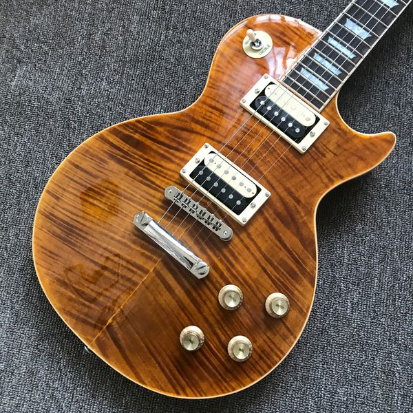 new manual customization electric guitar, flame maple frets cream binding, one piece of neck & body, tune-o-matic bridge ing
new manual customization electric guitar, flame maple frets cream binding, one piece of neck & body, tune-o-matic bridge ing