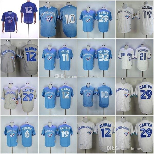 Cheap Toronto 6# 10# 11# PILLAR 12# ALOMAR 19# BAUTISTA 21# 29# 32# Blue White Grey Retro Baseball throwback News Shirt Stitched
Cheap Toronto 6# 10# 11# PILLAR 12# ALOMAR 19# BAUTISTA 21# 29# 32# Blue White Grey Retro Baseball throwback News Shirt Stitched
