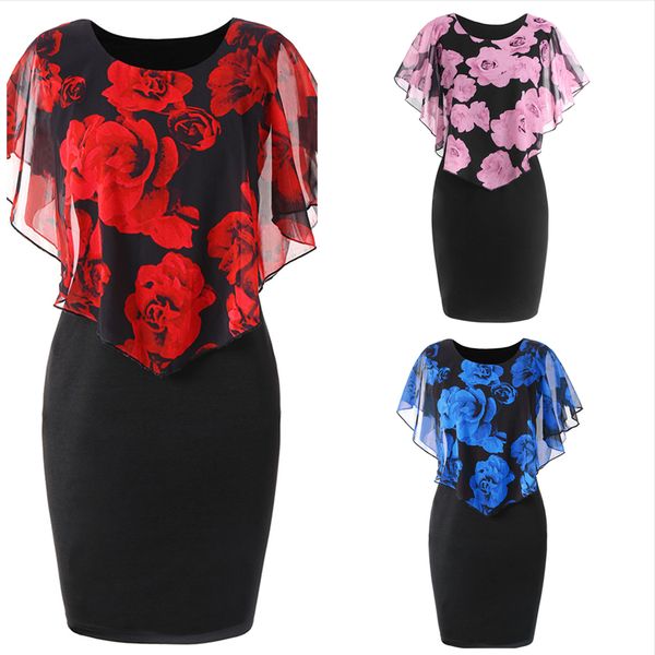 womens clothes designer dress size plus rose valentine overlay capelet dress 2019 summer o neck short sleeve bodycon vestidos robe, Black;gray
womens clothes designer dress size plus rose valentine overlay capelet dress 2019 summer o neck short sleeve bodycon vestidos robe, Black;gray