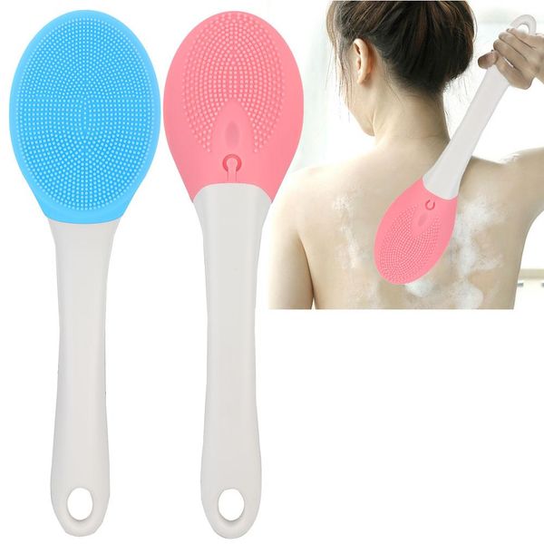 2 colors electric silicone back brush silicone body brush long handle shower b 
2 colors electric silicone back brush silicone body brush long handle shower b