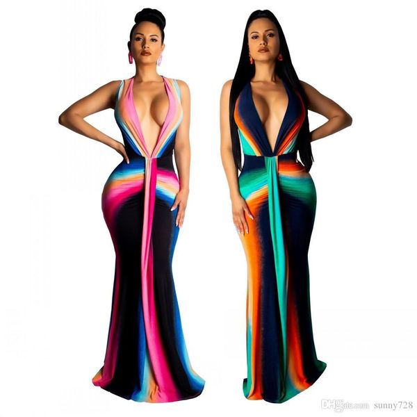 gradient stripes printing women mermaid party evening dresses deep v neck sleeveless floor length elegant maxi dress 2019 new arrivals
gradient stripes printing women mermaid party evening dresses deep v neck sleeveless floor length elegant maxi dress 2019 new arrivals