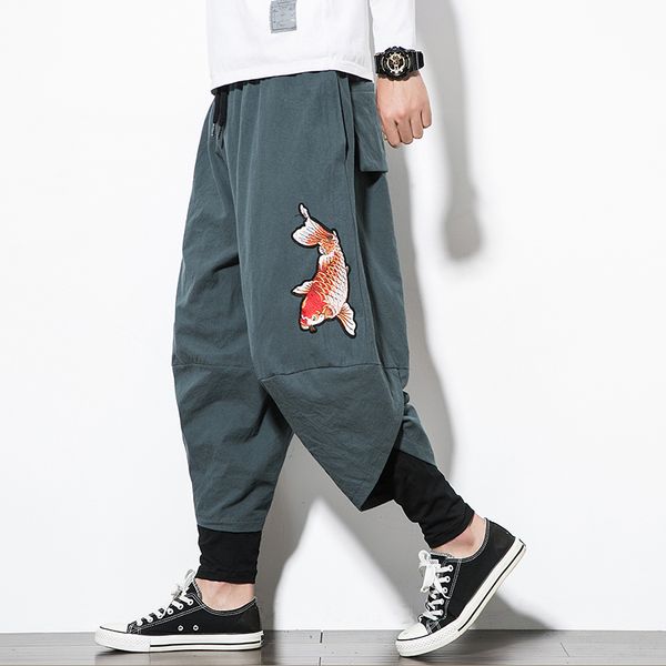 men casual cotton harem pants men chinese style printing designer sweatpants streetwear joggers, Black
men casual cotton harem pants men chinese style printing designer sweatpants streetwear joggers, Black