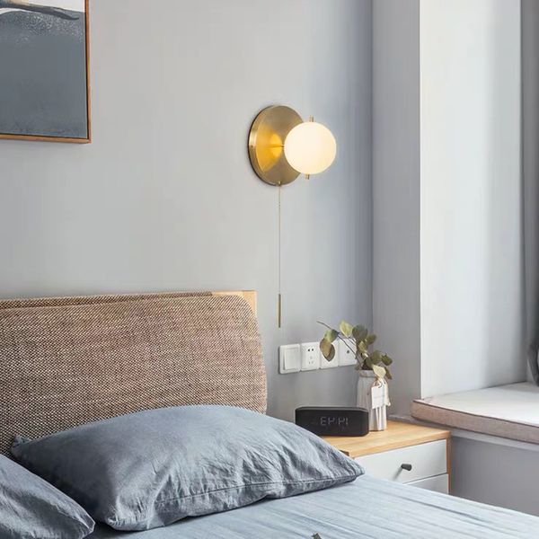 Nordic art glass ball wall lamp creative post-modern living room staircase corridor golden bedroom bedside wall lamp
Nordic art glass ball wall lamp creative post-modern living room staircase corridor golden bedroom bedside wall lamp
