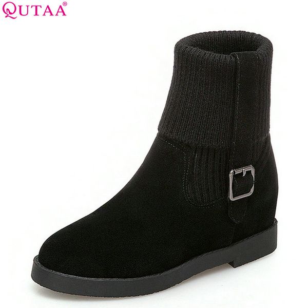 qutaa 2019 women ankle boots slip on flock winter shoes platform all match low heel casual women motorcycle boots big size 34-43, Black
qutaa 2019 women ankle boots slip on flock winter shoes platform all match low heel casual women motorcycle boots big size 34-43, Black