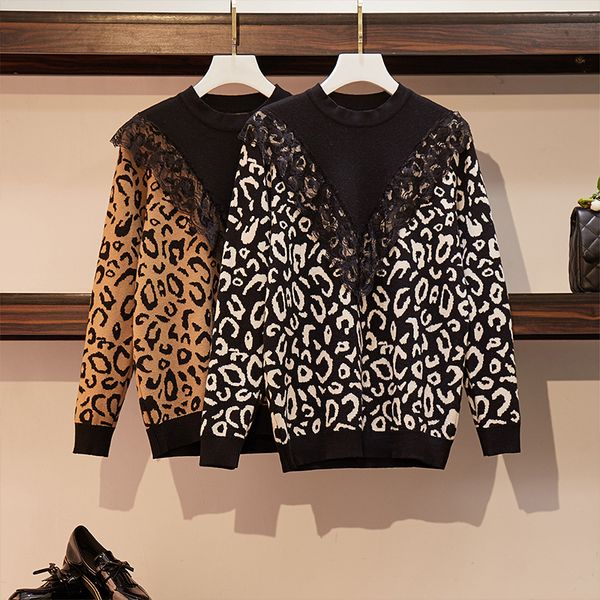 4xl plus size ladies oversize sweater women autumn winter clothes 2019 pullover knitwear knitted leopard lace stitch sweaters female, White;black
4xl plus size ladies oversize sweater women autumn winter clothes 2019 pullover knitwear knitted leopard lace stitch sweaters female, White;black