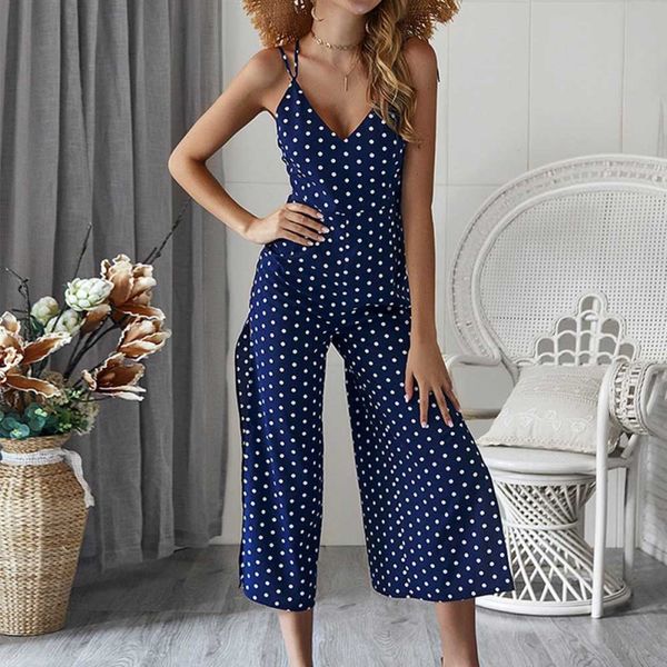 2019 fashion summer women dot print sling jumpsuit romper v collar straps vintage backless loose chiffon jumpsuits, Black;white
2019 fashion summer women dot print sling jumpsuit romper v collar straps vintage backless loose chiffon jumpsuits, Black;white