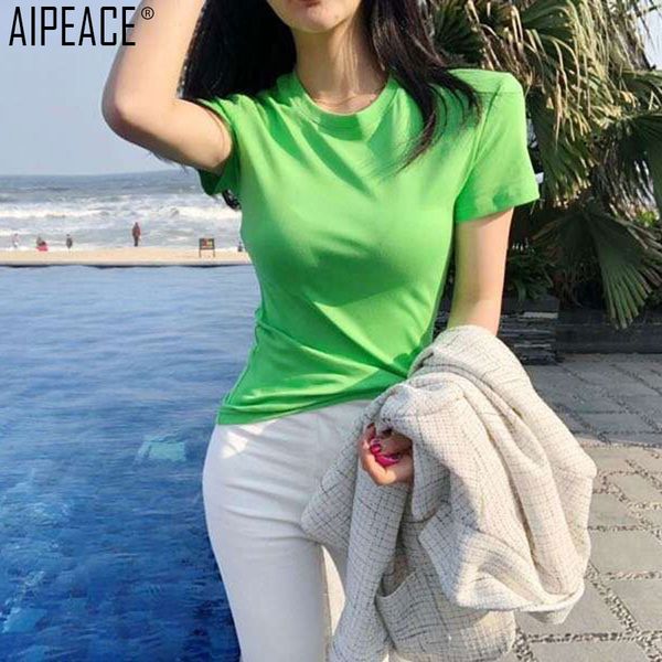 aipeace 2019 summer women t-shirt female o-neck fashion casual pure cotton tees office lady very versatile clothes, White
aipeace 2019 summer women t-shirt female o-neck fashion casual pure cotton tees office lady very versatile clothes, White