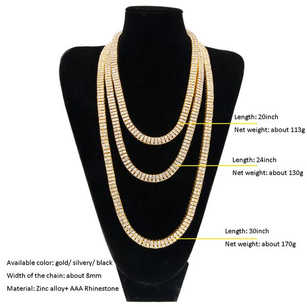 european and americanstyle mens alloy diamond row necklace jewelry spot hip hop crossborder supply, Silver
european and americanstyle mens alloy diamond row necklace jewelry spot hip hop crossborder supply, Silver