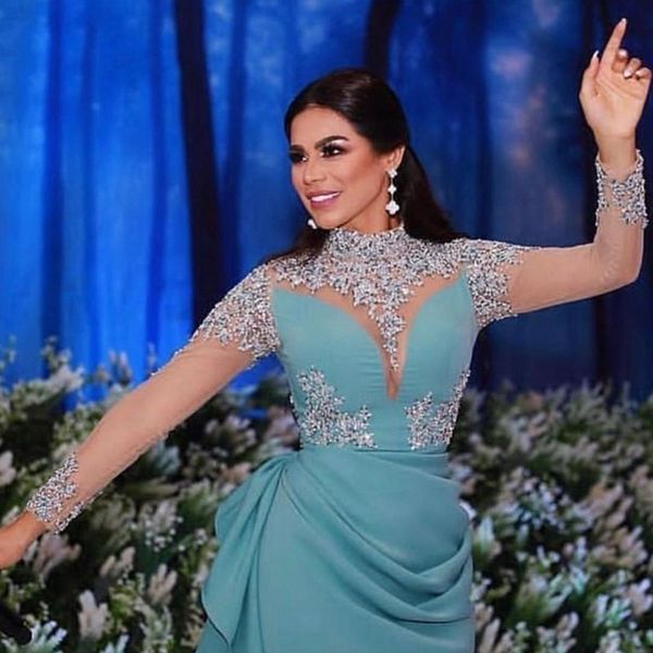 new arrival sky blue long sleeve evening dresses 2019 full hand beaded robe de soiree musulman evening dress party gowns, Black;red
new arrival sky blue long sleeve evening dresses 2019 full hand beaded robe de soiree musulman evening dress party gowns, Black;red