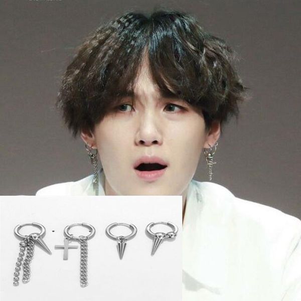 4pcs/set v earrings dna korean earrings long men bangtan boys v dna spike stud earring for women men accessories, Golden;silver
4pcs/set v earrings dna korean earrings long men bangtan boys v dna spike stud earring for women men accessories, Golden;silver
