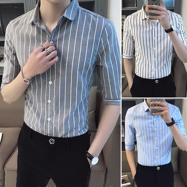 men cultivate one's morality shirt button down striped half shirt mens dress shirts mens shirts casual slim fit, White;black
men cultivate one's morality shirt button down striped half shirt mens dress shirts mens shirts casual slim fit, White;black