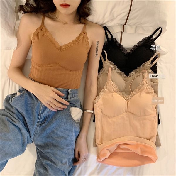 camisole female 2019 velvet thickened lining underwear shirt thermal underwear sleeveless solid color shirt youth, White
camisole female 2019 velvet thickened lining underwear shirt thermal underwear sleeveless solid color shirt youth, White