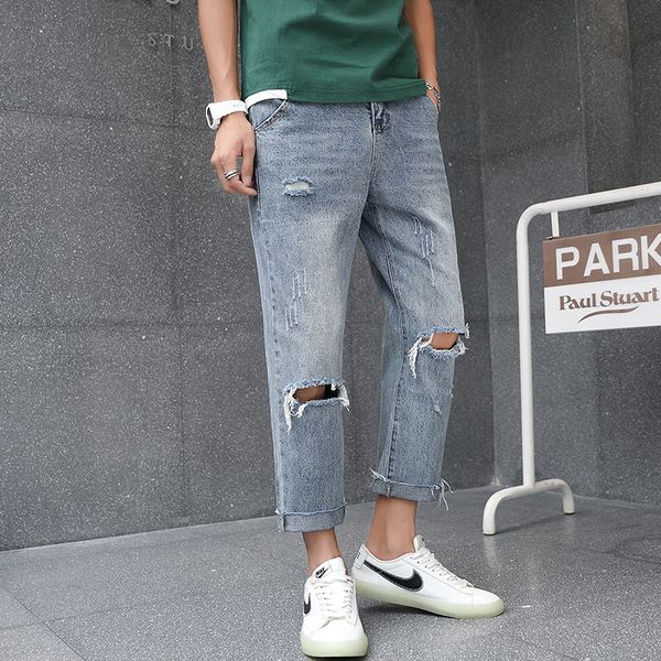 men's jeans summer ripped fashion washed retro casual straight men streetwear hip hop loose denim trousers s-2xl, Blue
men's jeans summer ripped fashion washed retro casual straight men streetwear hip hop loose denim trousers s-2xl, Blue