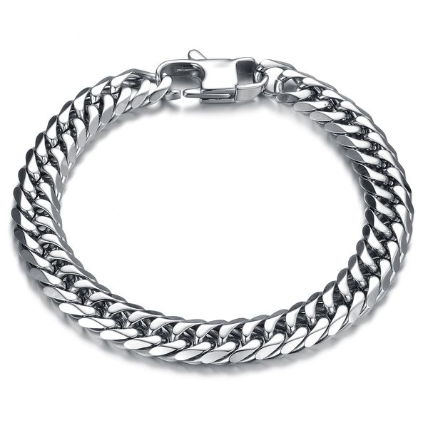 8mm,9.5mm,12mm,14mm wide silver tone stainless steel cuban curb link chain bracelet for men biker wristband chain bracelet, Black
8mm,9.5mm,12mm,14mm wide silver tone stainless steel cuban curb link chain bracelet for men biker wristband chain bracelet, Black